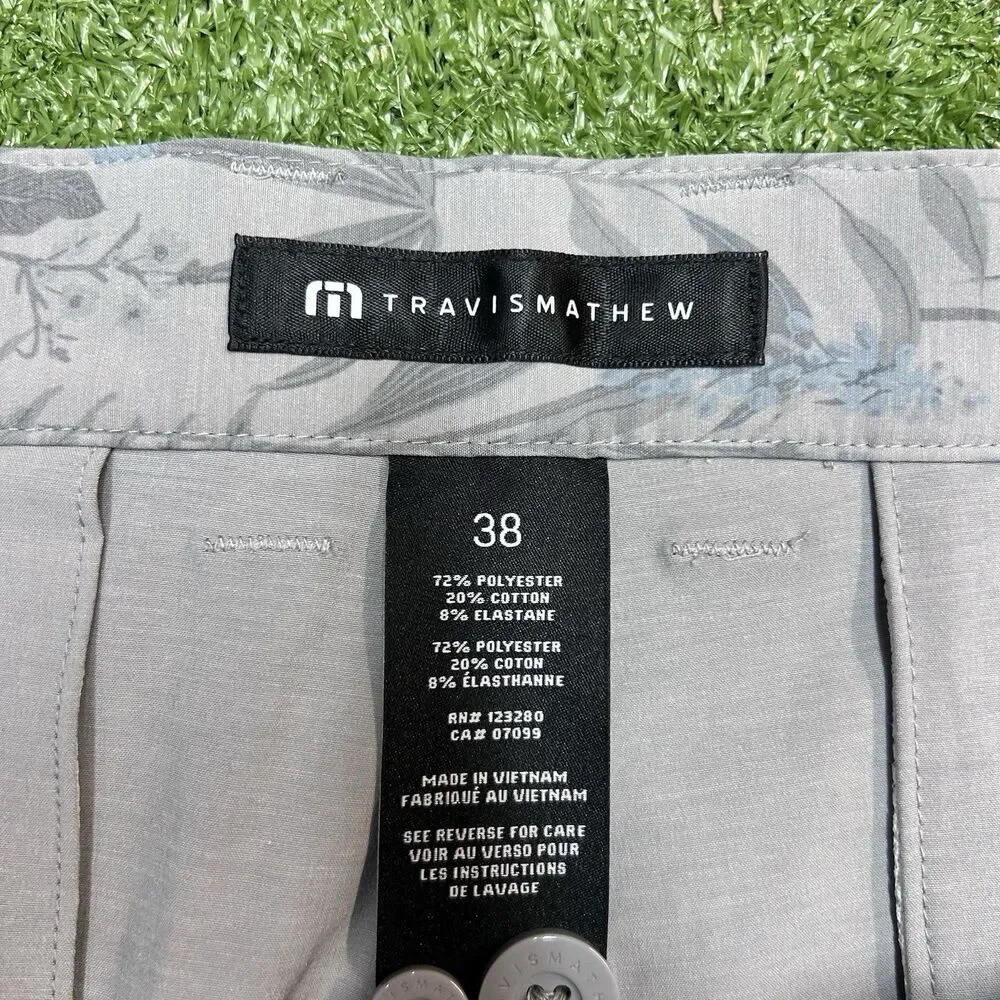 Travis Mathew Shorts Mens Gray Floral Coastal Canyon Golf Performance NWT - Picture 6 of 7